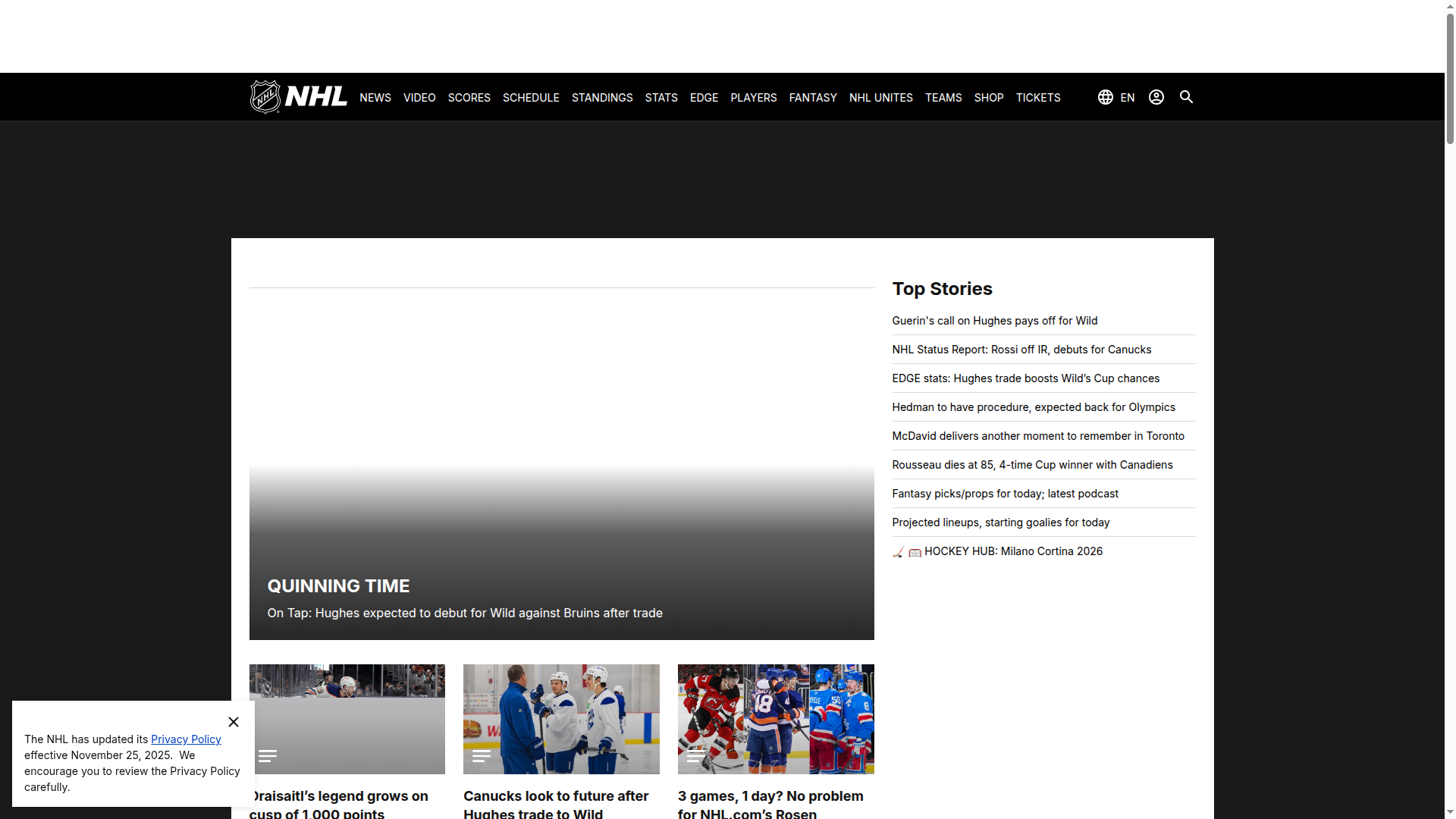 shop.nhl.com website