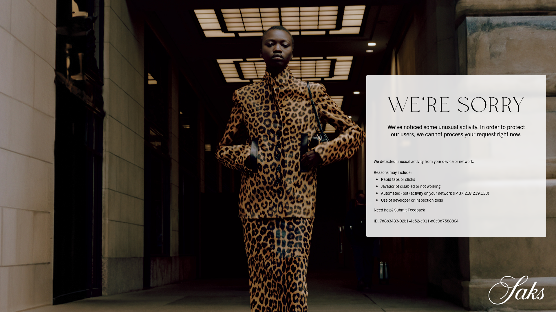 Saks Fifth Avenue website