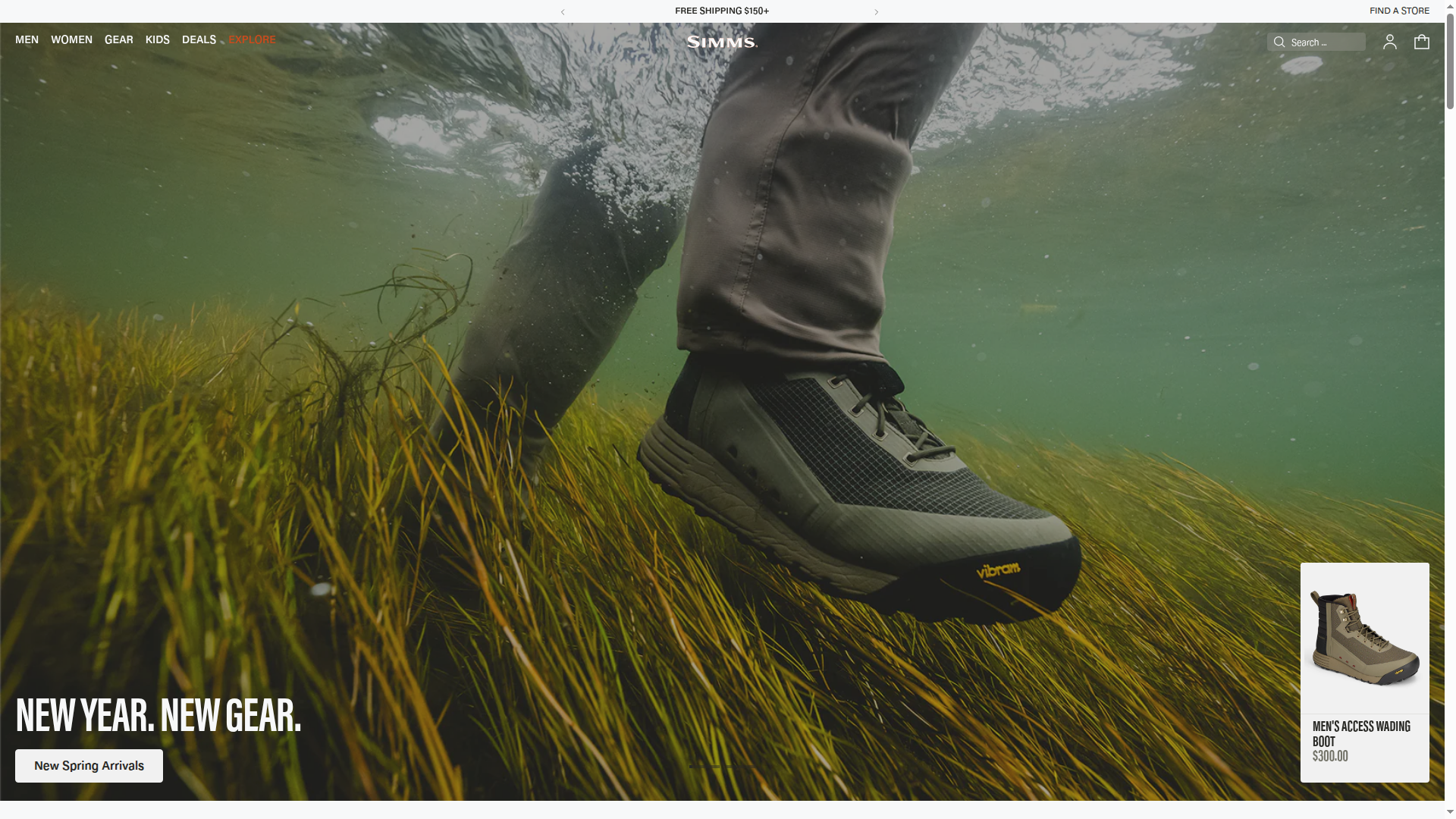 Simms Fishing Products website